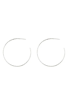 Sterling Silver Hammered 2.25" Hoop Earrings