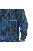 Camo Print Embroidered Cotton Zip-Up Hoodie