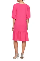 V-Neck Puff Sleeve Dress