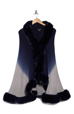 Faux Fur Trim Cape
