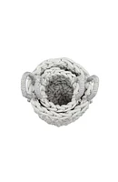Gray Fabric Coastal Storage Basket with Handles - Set of 2