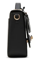Belted Flap Top Handle Crossbody Bag