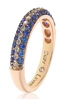Rose-Tone 3-Row Pave CZ Eternity Band Ring