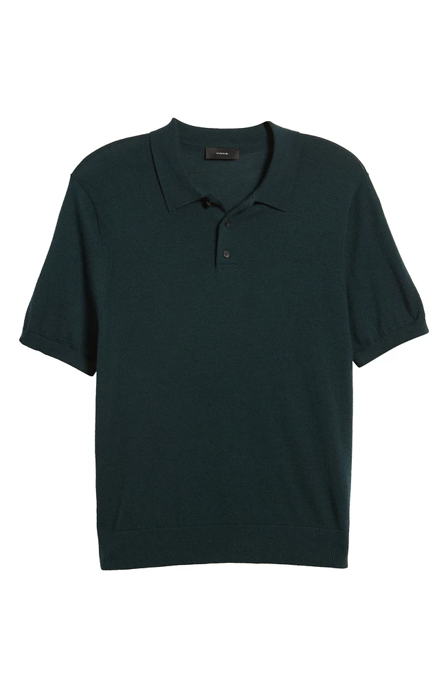 Short Sleeve Merino Wool Polo Sweater