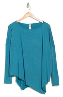 Asymmetrical Hem Dolman Sleeve Sweater