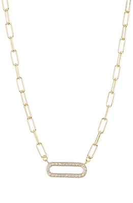 Pavé Diamond Oval Pendant Necklace - 0.15 ctw