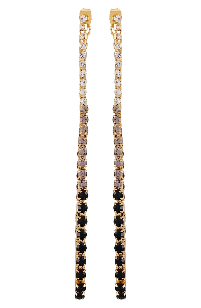 Crystal Front/Back Linear Drop Earrings