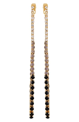 Crystal Front/Back Linear Drop Earrings