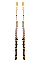 Crystal Front/Back Linear Drop Earrings