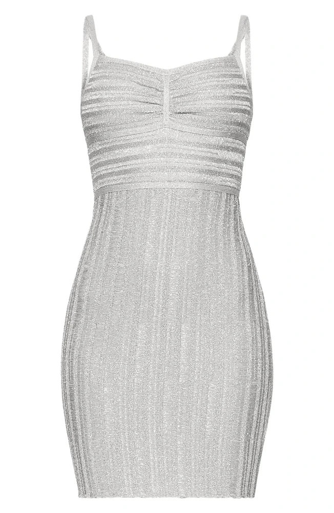 Metallic Knit Cocktail Minidress