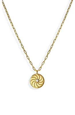 Sunrays CZ Coin Pendant Necklace
