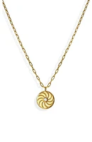 Sunrays CZ Coin Pendant Necklace