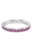 Sterling Silver Pink CZ Eternity Band Ring