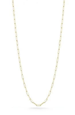 14K Yellow Gold Paper Clip Chain Necklace