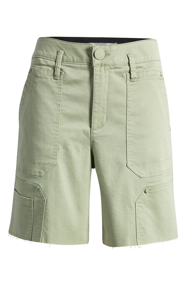'Ab'Solution Sky Rise Raw Hem Denim Shorts