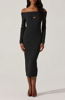 Foldover Long Sleeve Sweater Dress