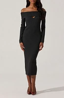 Foldover Long Sleeve Sweater Dress