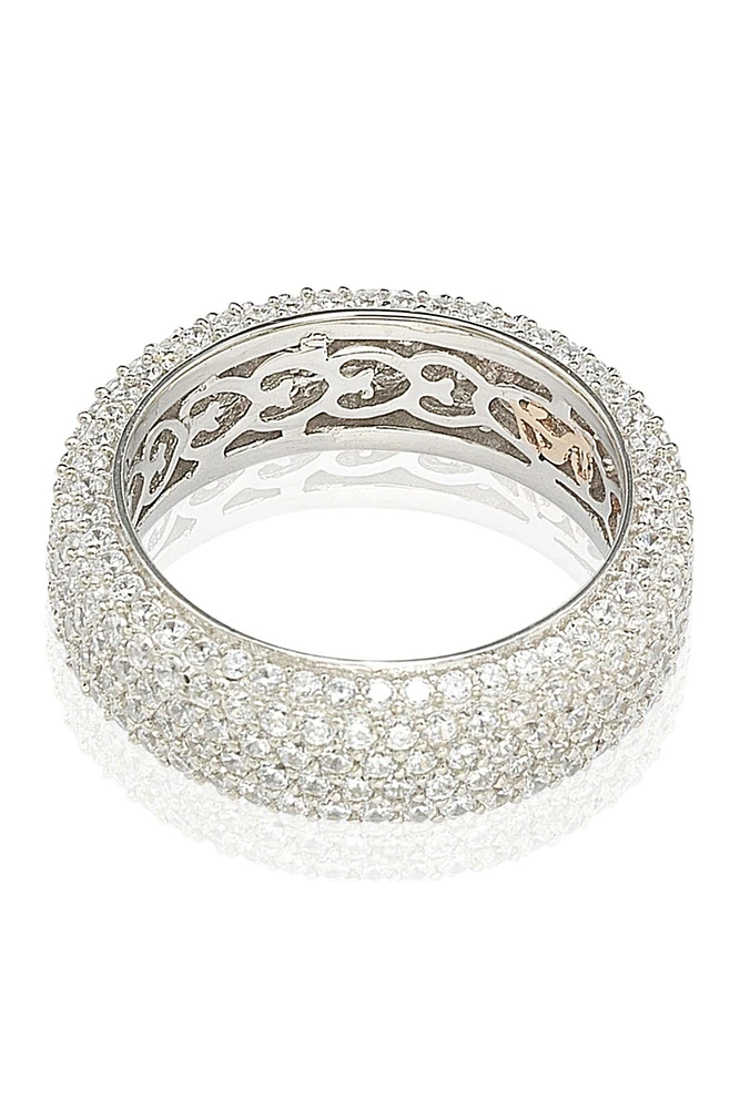 Sterling Silver White CZ Eternity Band Ring