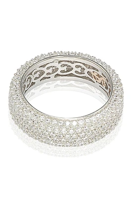Sterling Silver White CZ Eternity Band Ring