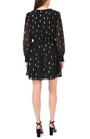 Metallic Spot Smocked Waist Dress