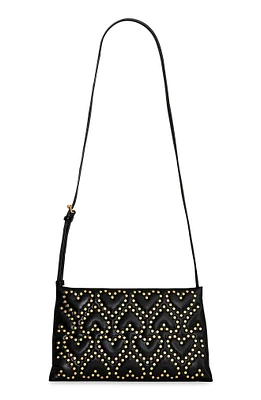 Heart Stud Quilted Faux Leather Crossbody Bag