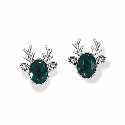 Reindeer Glitz Green Mini Post Earrings