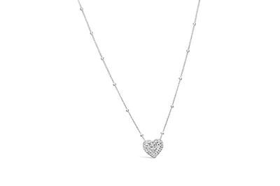 Charm & Chain Necklace Pave Heart - Silver