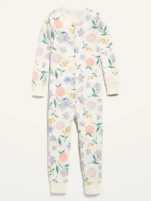 Unisex Snug-Fit 2-Way-Zip Printed Pajama One-Piece for Toddler & Baby