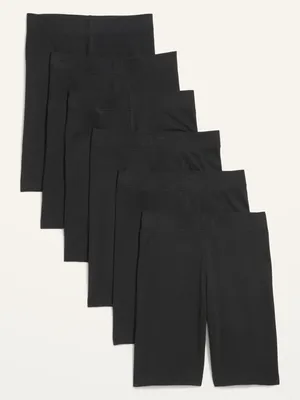High-Waisted Biker Shorts 6-Pack for Women - 8-inch inseam