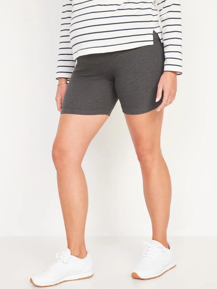 Maternity Full-Panel Biker horts - 6-inch inseam