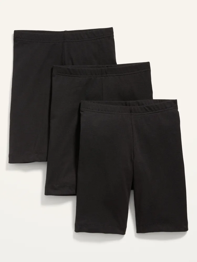 Long Jersey Biker Shorts 3-Pack for Girls