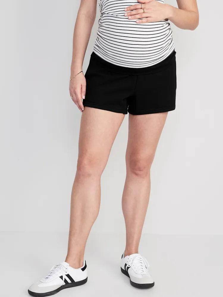 Maternity Foldover-Waist horts -- 3-inch inseam