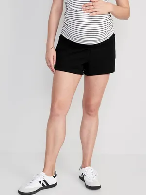 Maternity Foldover-Waist horts -- 3-inch inseam