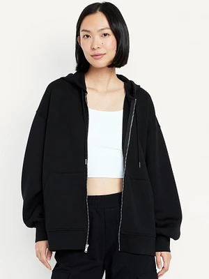 Oversized Bounce Fleece Zip Tunic Hoodie Sweatshirt
