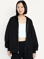 Oversized Bounce Fleece Zip Tunic Hoodie weatshirt