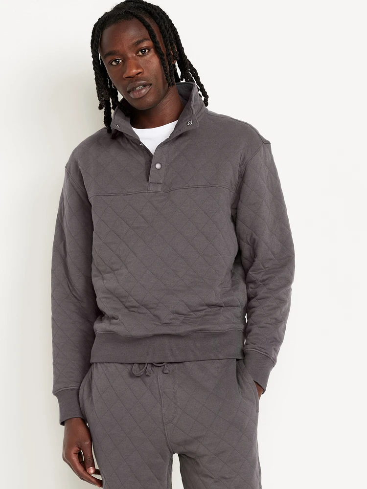 Quarter-nap Quilted Fleece weatshirt