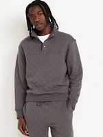 Quarter-nap Quilted Fleece weatshirt