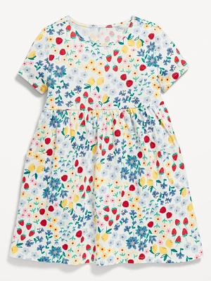 Printed Jersey-Knit Short-Sleeve Dress for Toddler Girls