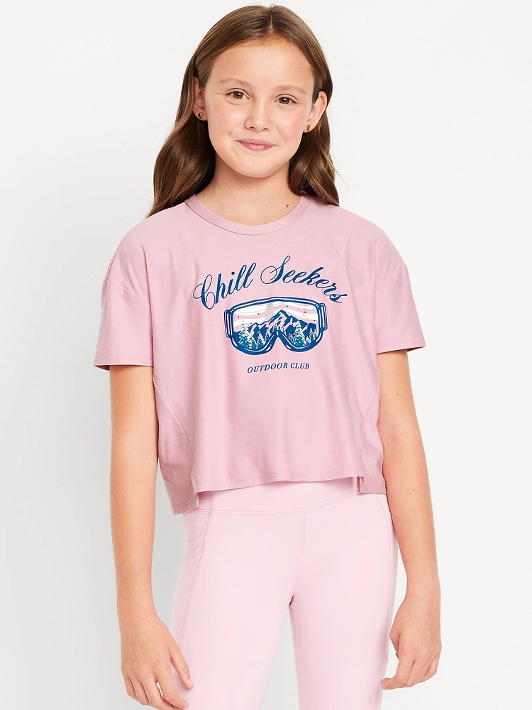 CloudMotion Cropped Graphic Performance T-Shirt for Girls