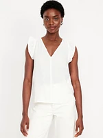 Sleeveless Crinkle Gauze Top