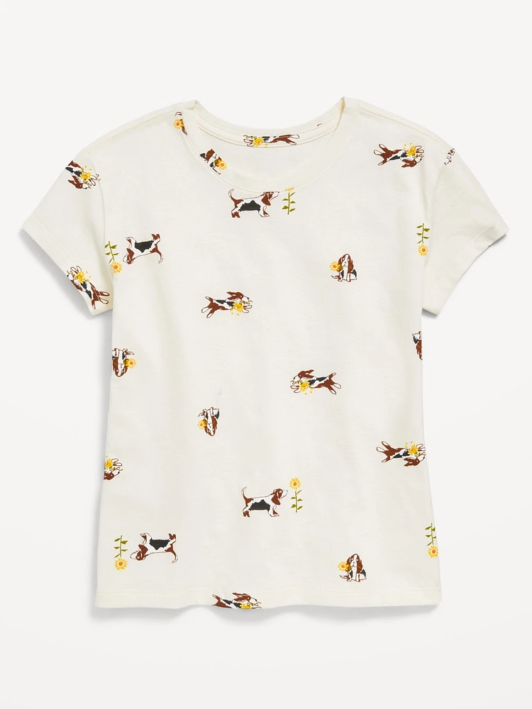 oftest hort-leeve Printed T-hirt for Girls