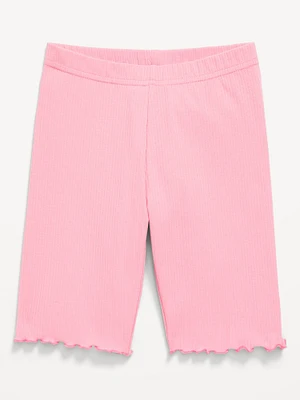 ong Ribbed ettuce-Edge Biker Shorts for Girls