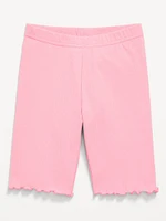 ong Ribbed ettuce-Edge Biker Shorts for Girls