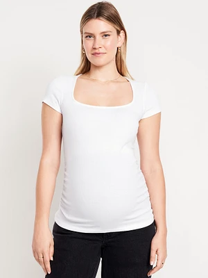 Maternity Square-Neck Ribbed Top