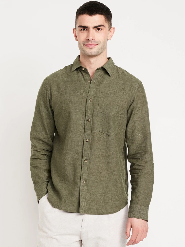 Classic Fit Linen-Blend Shirt