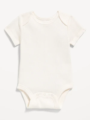 Unisex Short-Sleeve Waffle-Knit Bodysuit for Baby
