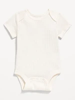 Unisex Short-Sleeve Waffle-Knit Bodysuit for Baby