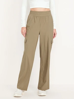 High-Waisted leekTech Wide-Leg Cargo Pants