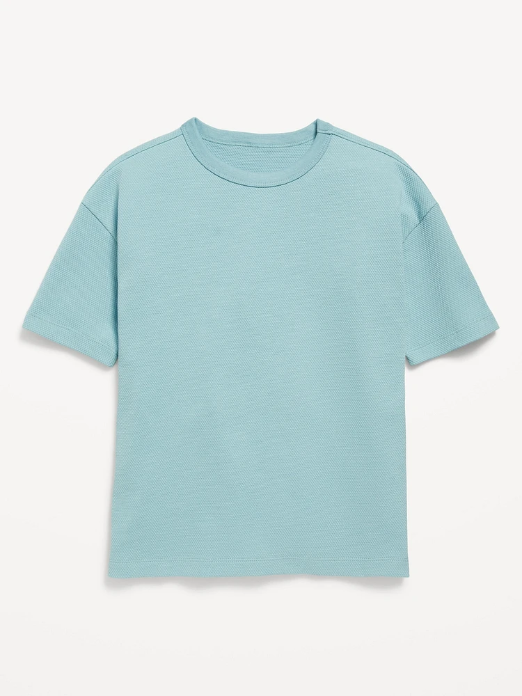 Oversized hort-leeve Textured-Knit T-hirt for Boys