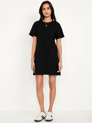 Vintage Crew-Neck Mini T-Shirt Dress